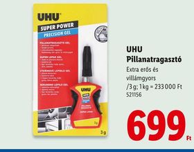 UHU Pillanatragasztó – Lidl