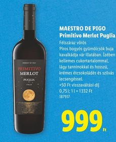 MAESTRO DE PIGO Primitivo Merlot Puglia – Lidl