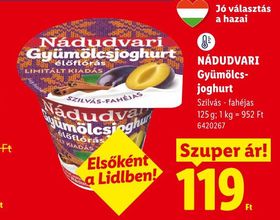NÁDUDVARI Gyümölcsjoghurt – Lidl