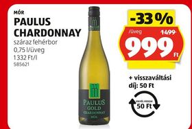 MÓR PAULUS CHARDONNAY – Aldi