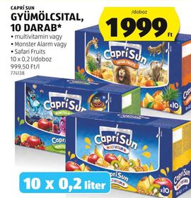CAPRI SUN GYÜMÖLCSITAL, 10 DARAB* – Aldi