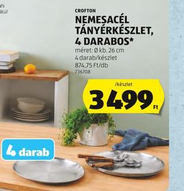 CROFTON NEMESACÉL TÁNYÉRKÉSZLET, 4 DARABOS* – Aldi