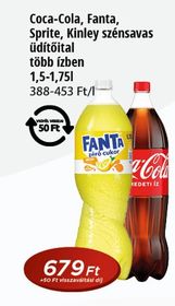 Coca-Cola, Fanta, Sprite, Kinley szénsavas üdítőital – Reál