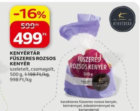 Kenyértár KENYÉRTÁR FŰSZERES ROZSOS KENYÉR – Auchan