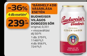 BUDWEISER VILÁGOS DOBOZOS SÖR – Auchan
