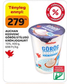 Auchan AUCHAN KEDVENC GÖRÖG STÍLUSÚ KRÉMJOGHURT – Auchan