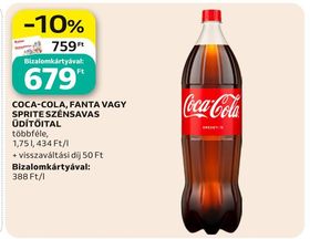 Coca-Cola, Fanta, Sprite COCA-COLA, FANTA VAGY SPRITE SZÉNSAVAS ÜDÍTŐITAL – Auchan
