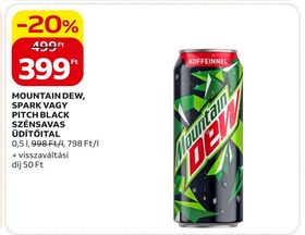Mountain Dew MOUNTAIN DEW, SPARK VAGY PITCH BLACK SZÉNSAVAS ÜDÍTŐITAL – Auchan