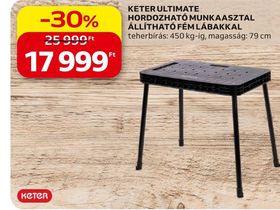 Keter KETER ULTIMATE HORDOZHATÓ MUNKAASZTAL ÁLLÍTHATÓ FÉM LÁBAKKAL – Auchan