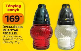 ÜVEGMÉCSES MŰANYAG FEDÉLLEL – Auchan