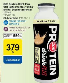 Zott Protein Drink Plus UHT laktózmentes vanília-ízű ital édesítőszerekkel – Tesco