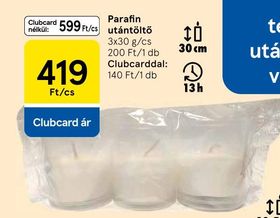 Parafin utántöltő – Tesco