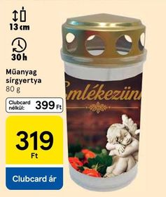 Műanyag sírgyertya – Tesco