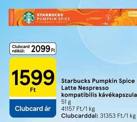 Starbucks Pumpkin Spice Latte Nespresso kompatibilis kávékapszula – Tesco