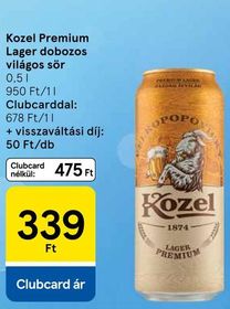 Kozel Premium Lager dobozos világos sör – Tesco