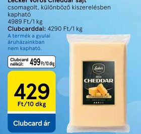 Lecker vörös Cheddar sajt – Tesco
