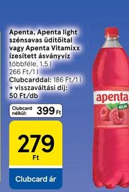 Apenta, Apenta light szénsavas üdítőital vagy Apenta Vitamixx ízesített ásványvíz – Tesco