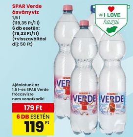 SPAR Verde ásványvíz – Spar