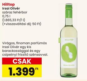 Hilltop Irsai Olivér száraz fehérbor – Spar