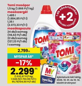 Tomi mosópor, mosószergél, mosókapszula – Spar