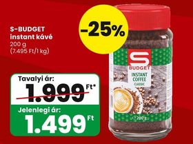 S-BUDGET instant kávé – Spar