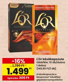 L'Or kávékapszula – Spar