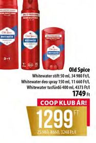 Old Spice Whitewater stift, Whitewater deo spray, Whitewater tusfürdő – Coop