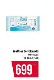 Wetties törlőkendő – Coop