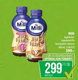 Milli Jegeskávé, Jegeskávé 0% – Coop