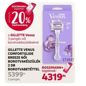 GILLETTE VENUS COMFORTGLIDE BREEZE NŐI BOROTVAKÉSZÜLÉK 2 DB BOROTVABETÉTTEL – Rossmann