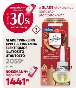 GLADE TWINKLING APPLE & CINNAMON ELEKTROMOS ILLATOSÍTÓ UTÁNTÖLTŐ – Rossmann