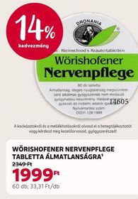 Wörishofener WÖRISHOFENER NERVENPFLEGE TABLETTA ÁLMATLANSÁGRA – Rossmann