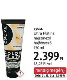 syoss Ultra Platina hajszínező hajfényező – dm