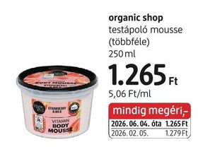 organic shop testápoló mousse (többféle) – dm
