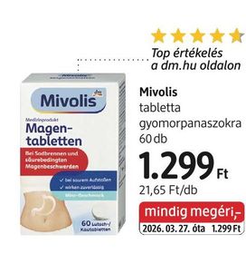 Mivolis tabletta gyomorpanaszokra – dm
