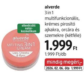 alverde 3 in 1 multifunkcionális, krémes pirosító ajkakra, orcára és szemekre – dm