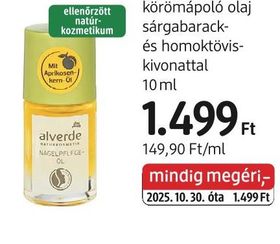 alverde körömápoló olaj sárgabarack- és homoktövis-kivonattal – dm