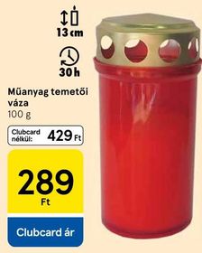 Műanyag temetői váza – Tesco