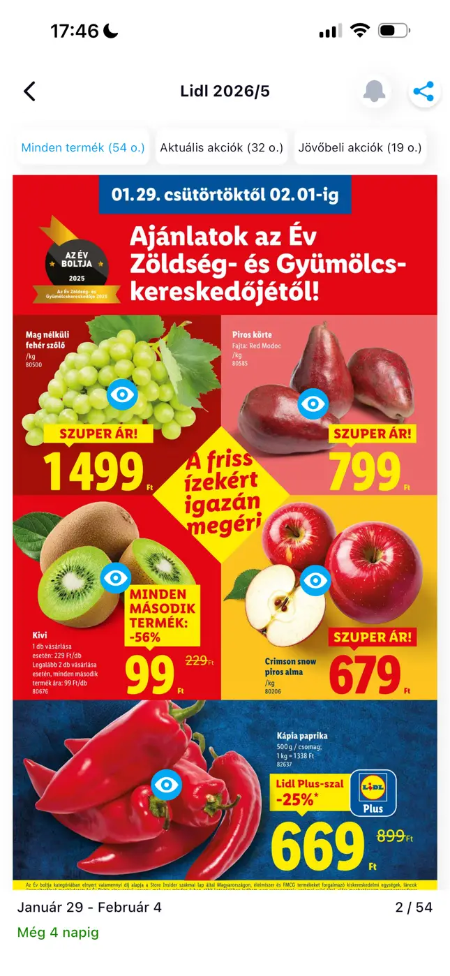 Akcióvadász katalógus nézet